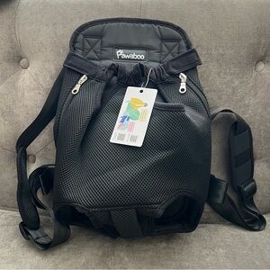 Pawaboo Dog Backpack Carrier Large 12-16 lbs Black NWT